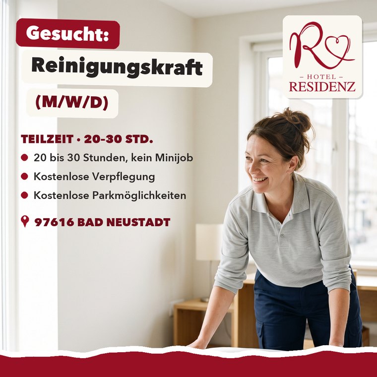 Motiv 1 — Reinigungskraft am frisch bezogenen Bett